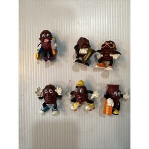 Vintage California Raisins Figures Lot of 6 1987-1988 PVC 2”